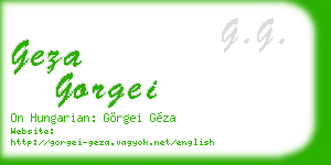 geza gorgei business card